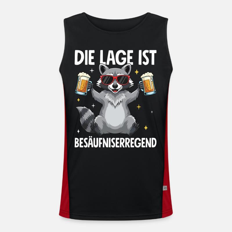 The situation is drunkenness - Men's Functional Contrast Tank Top  - black/red