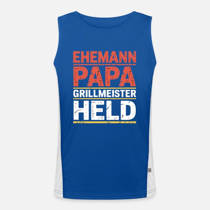 Vatertag Grillmeister Papa Ehemann Männer Funktionelles Kontrast-Tank Top für Männer 