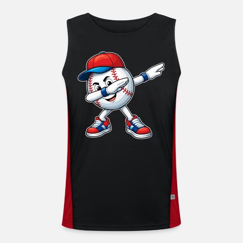 Dabbing Baseball - Men's Functional Contrast Tank Top  - black/red
