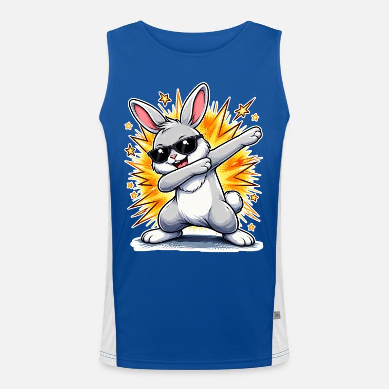 Dabbing Bunny Men's Functional Contrast Tank Top 