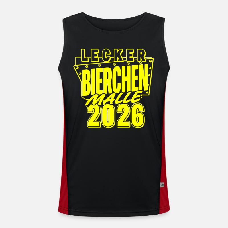 Lecker Bierchen Malle 2026 Bier lieben wir Funktionelles Kontrast-Tank Top für Männer 
