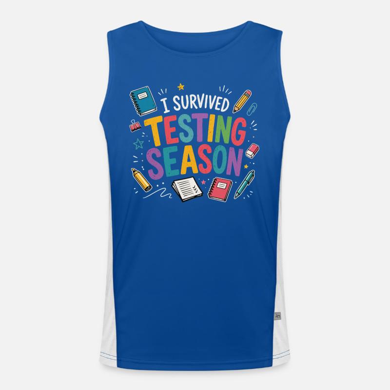 I survived the exam phase School Humor Men's Functional Contrast Tank Top 
