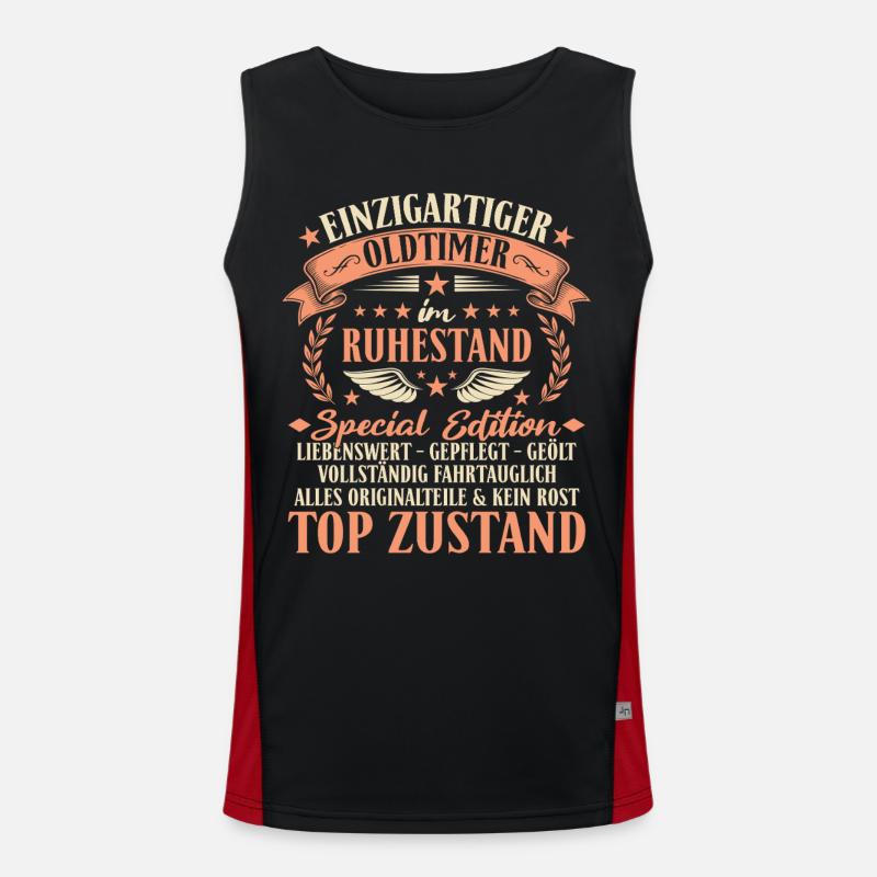Ruhestand Oldtimer - Rente Abschied Kollege Funktionelles Kontrast-Tank Top für Männer 