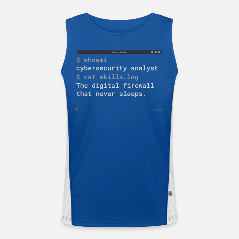 Cybersecurity Analyst Terminal - IT Gift Men's Functional Contrast Tank Top 