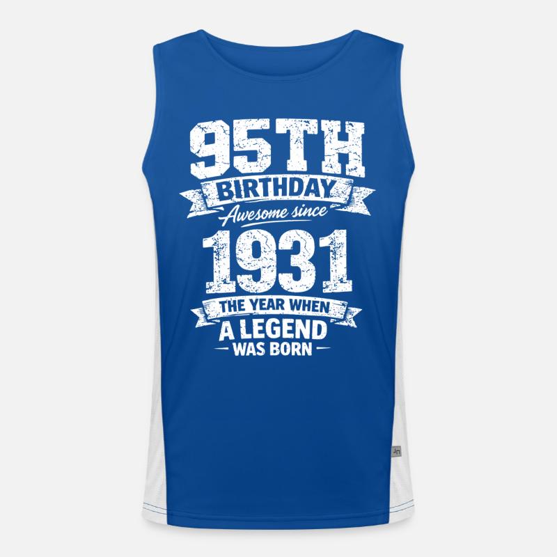 95. Geburtstag 1931 Legende Vintage Design Funktionelles Kontrast-Tank Top für Männer 