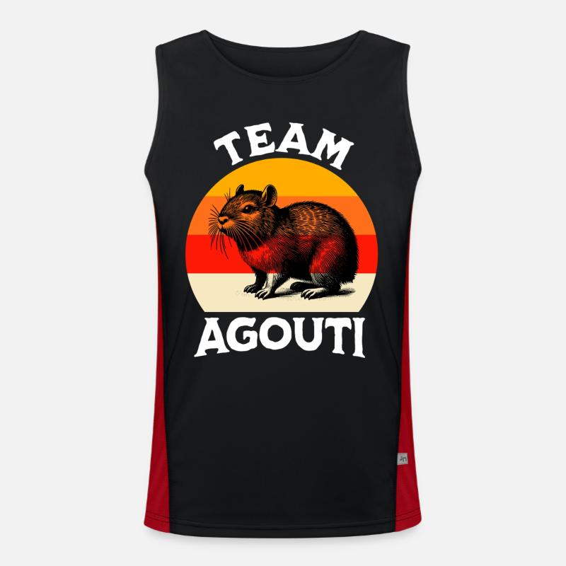 Team Aguti - Men's Functional Contrast Tank Top  - black/red