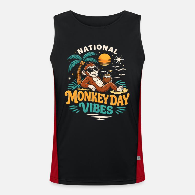 Monkey Day Monkey Day - Men's Functional Contrast Tank Top - black/red