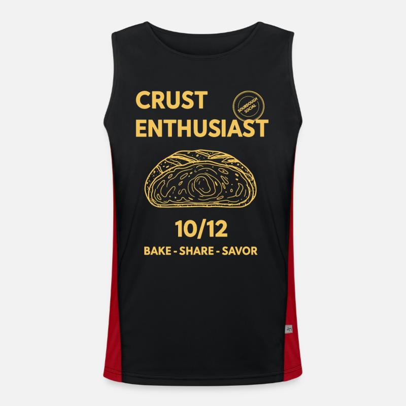 Sourdough Bread Baking Baker Crust Enthusiast - Men's Functional Contrast Tank Top  - black/red