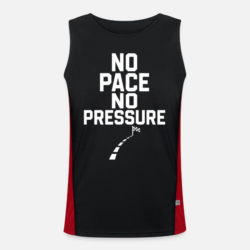 No Pace No Pressure - Men's Functional Contrast Tank Top  - black/red