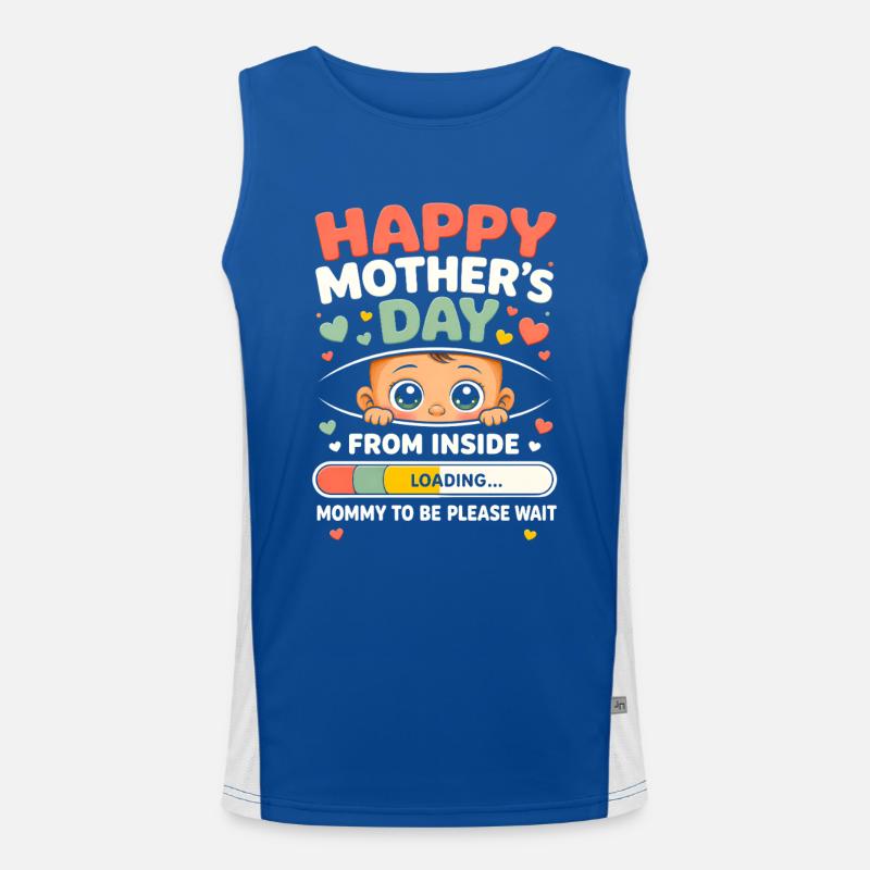 Happy Mothers Day from Inside Mommy to-Be Loading Funktionelles Kontrast-Tank Top für Männer 