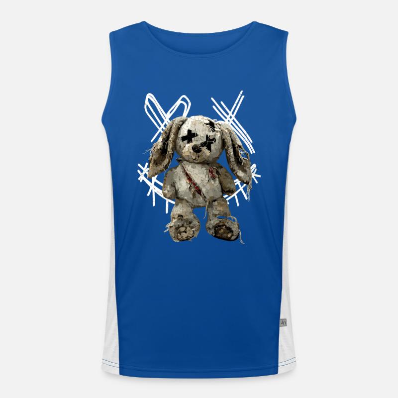 Gruseliger Voodoo Hase Dark Art Gothic Funktionelles Kontrast-Tank Top für Männer 
