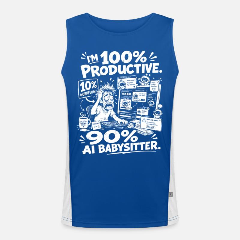 AI Babysitter Productive Chaos Men's Functional Contrast Tank Top 