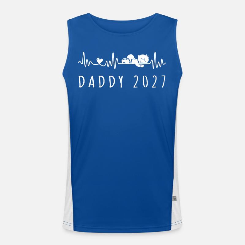 Annonce de bébé Heartbeat 2027 Grossesse Débardeur respirant contrasté Homme 