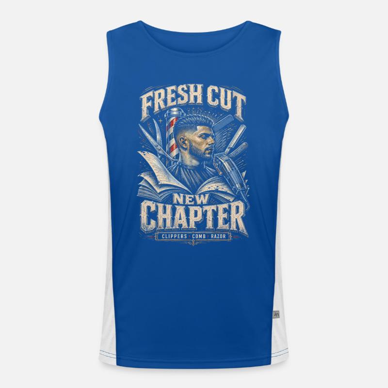 Barber Barbier Fresh Cut New Chapter Funktionelles Kontrast-Tank Top für Männer 