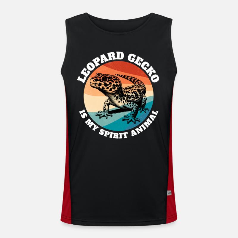 Leopard Gecko Sayings - Men's Functional Contrast Tank Top - black/red