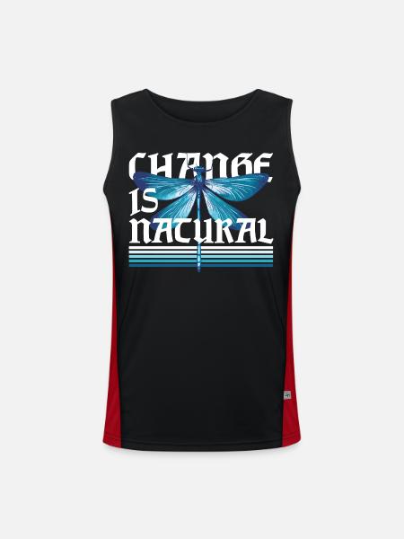 Libelle Libellen Change Is Natural - Funktionelles Kontrast-Tank Top für Männer - Schwarz/Rot