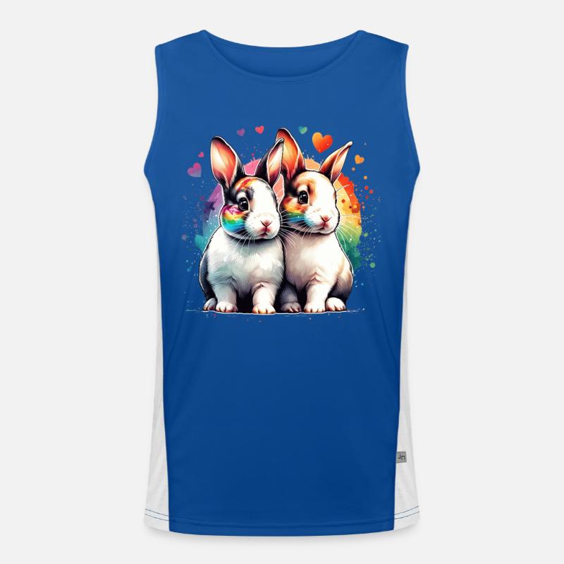 Cadeau du petit lapin Rex Débardeur respirant contrasté Homme 