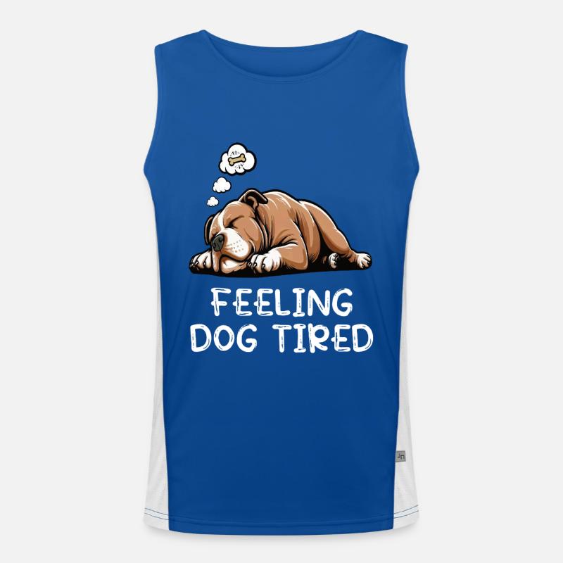 Feeling Dog Tired American_Bully Bullybesitzer Funktionelles Kontrast-Tank Top für Männer 
