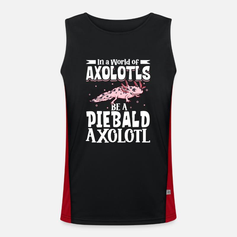 Be a Piebald Axolotl - Men's Functional Contrast Tank Top  - black/red