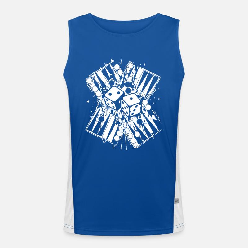Backgammon | Brettspiel | Geschenk Funktionelles Kontrast-Tank Top für Männer 