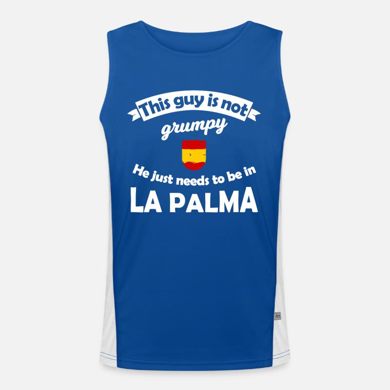 La Palma Humor: Not grumpy, holiday mood Men's Functional Contrast Tank Top 