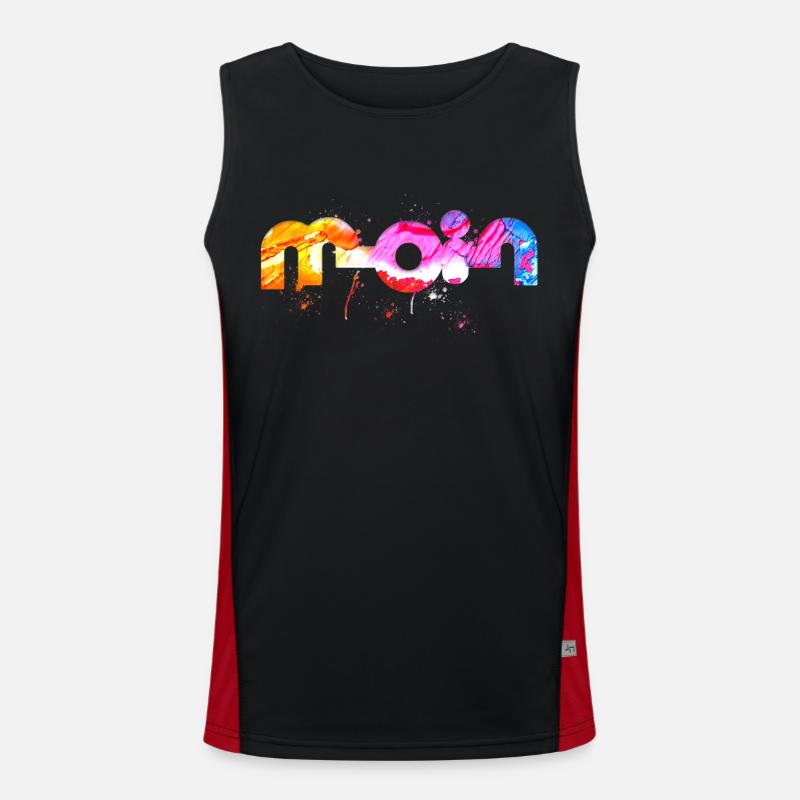 Hello - Men's Functional Contrast Tank Top  - black/red