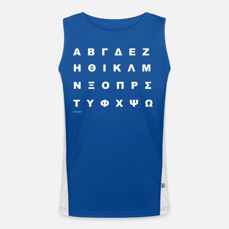 Alphabet grec (blanc) Débardeur respirant contrasté Homme 