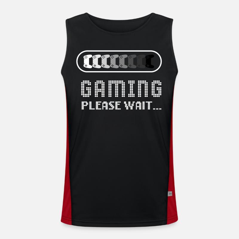 Gaming_please_wait - Men's Functional Contrast Tank Top  - black/red