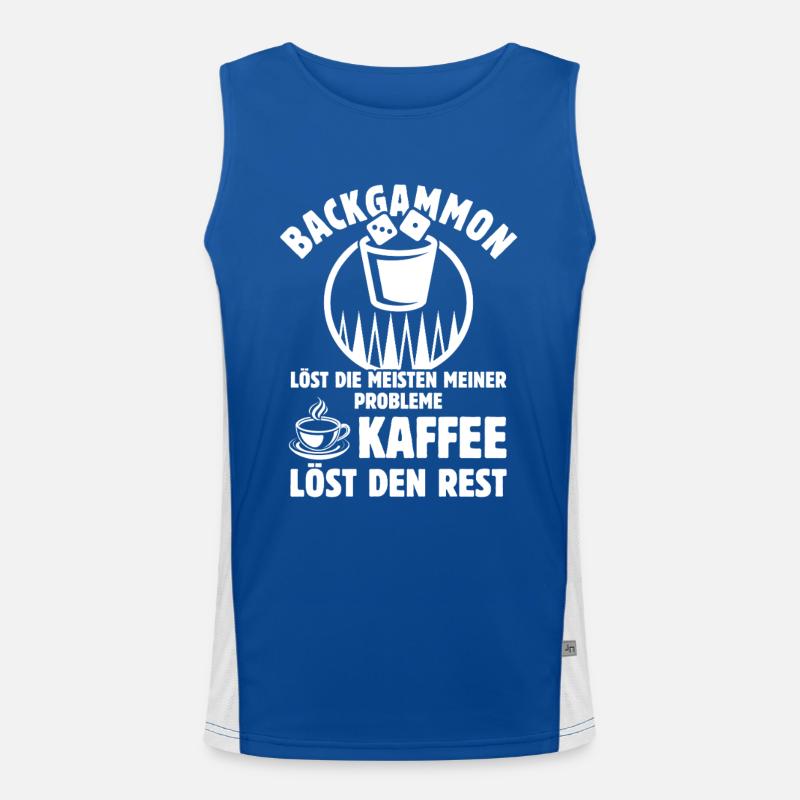 Backgammon löst meine Probleme - Kaffee Spruch Funktionelles Kontrast-Tank Top für Männer 