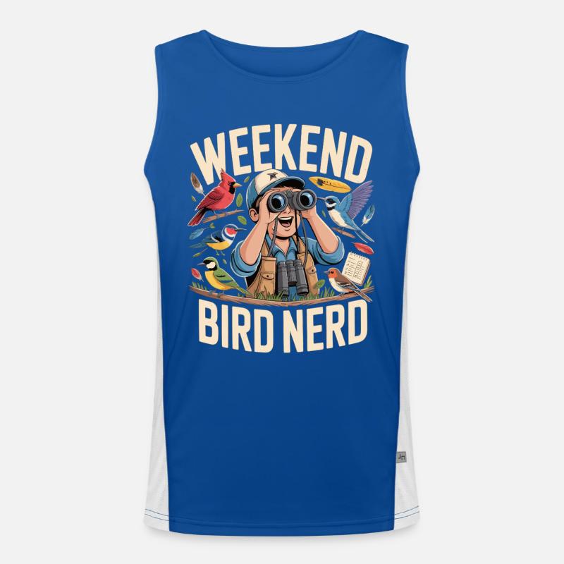 Weekend Bird Nerd Vogelbeobachter Funktionelles Kontrast-Tank Top für Männer 