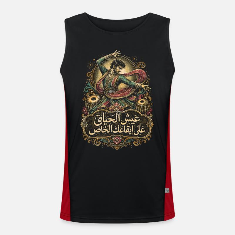 Bollywood - Men's Functional Contrast Tank Top - black/red