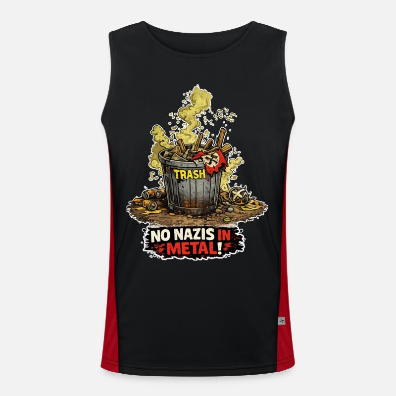 Right garbage can - Men's Functional Contrast Tank Top - black/red