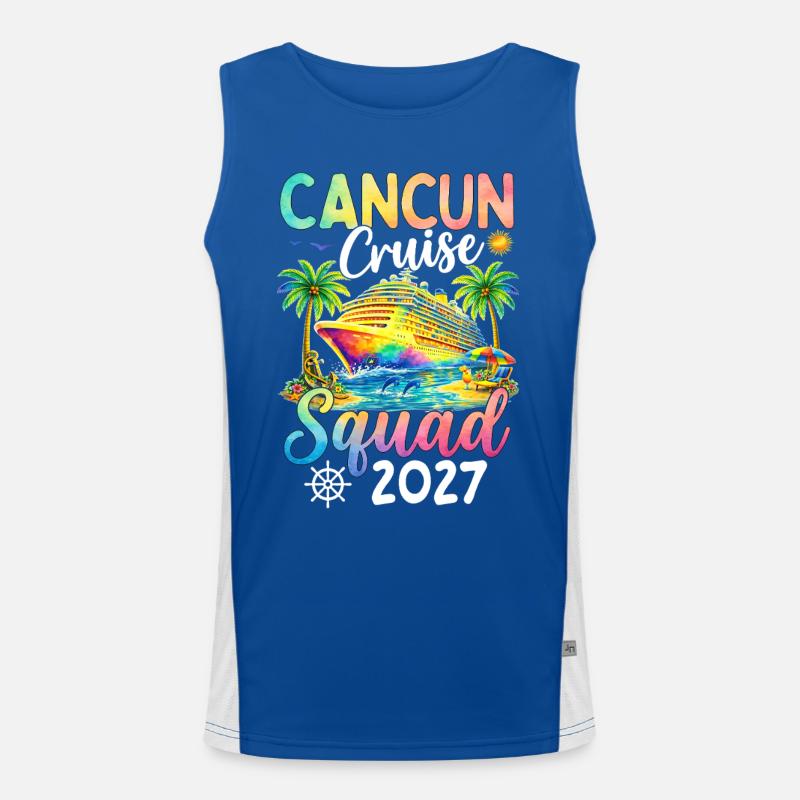 Cancun Cruise Squad 2027 Funktionelles Kontrast-Tank Top für Männer 