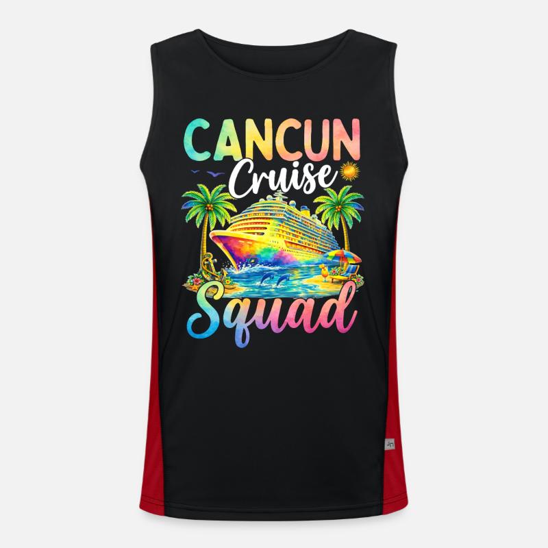 Cancun Cruise Squad - Men's Functional Contrast Tank Top - black/red