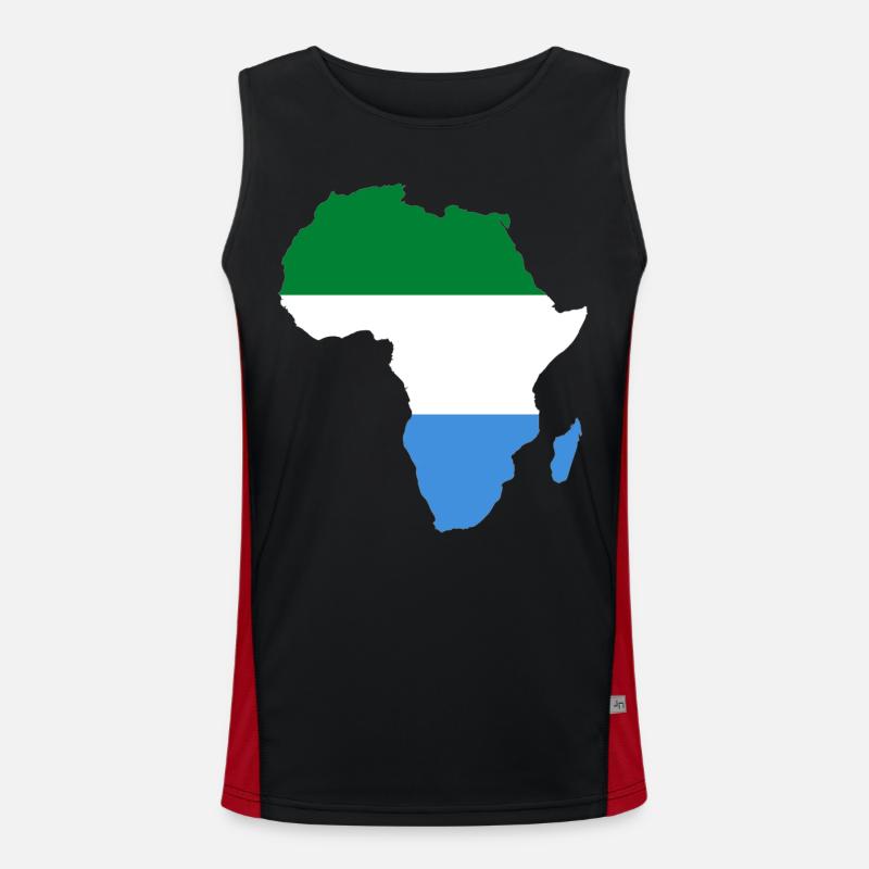 Sierra_Leone_Flagge_Afrika Funktionelles Kontrast-Tank Top für Männer 
