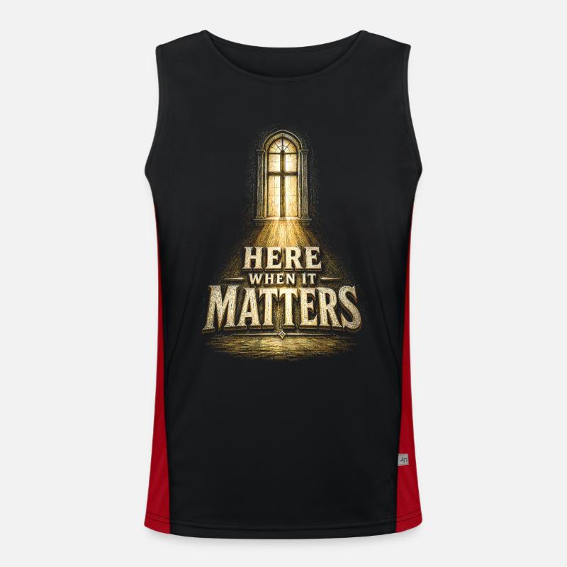 Chaplain Cleric Pastor Here When It Matters Men's Functional Contrast Tank Top 