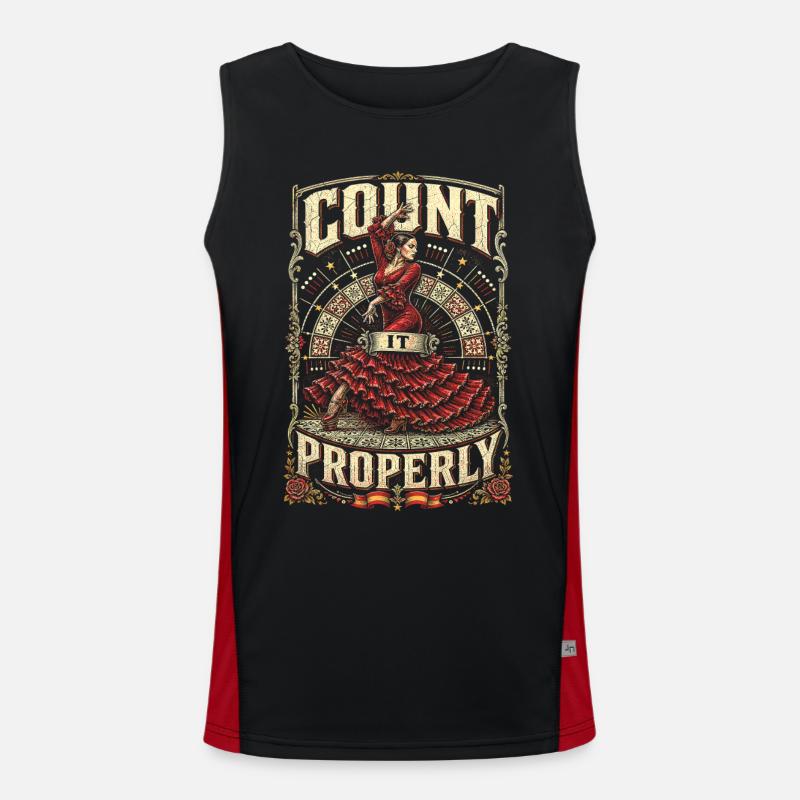 Flamenco Count It Properly - Men's Functional Contrast Tank Top  - black/red