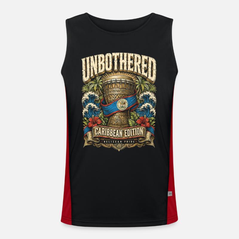Belize Belizean Root Caribbean Edition - Men's Functional Contrast Tank Top  - black/red