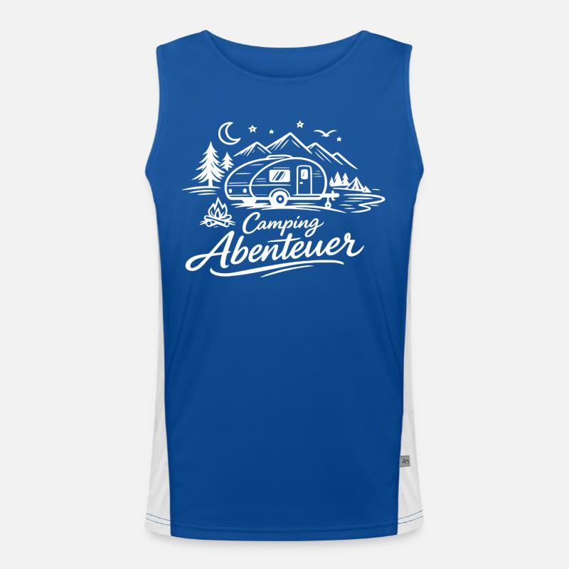 Camping Abenteuer  Funktionelles Kontrast-Tank Top für Männer 