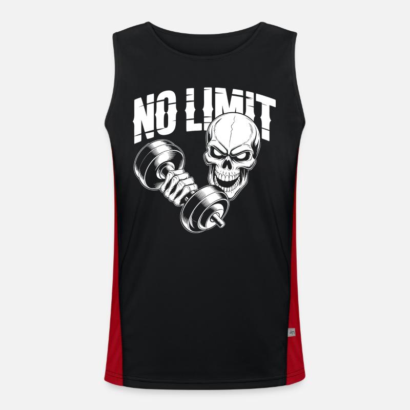 Skull Workout - Men's Functional Contrast Tank Top - black/red
