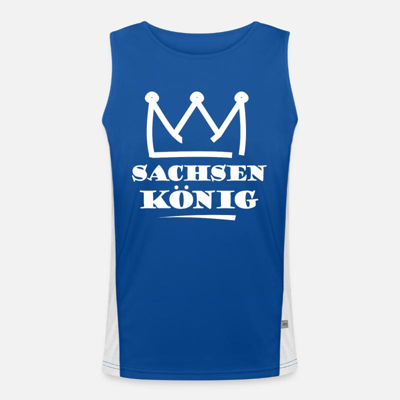 Sachsen König Krone Logo Funktionelles Kontrast-Tank Top für Männer 
