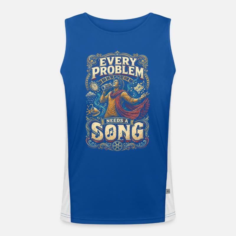Bollywood Every Problem Needs A Song Funktionelles Kontrast-Tank Top für Männer 