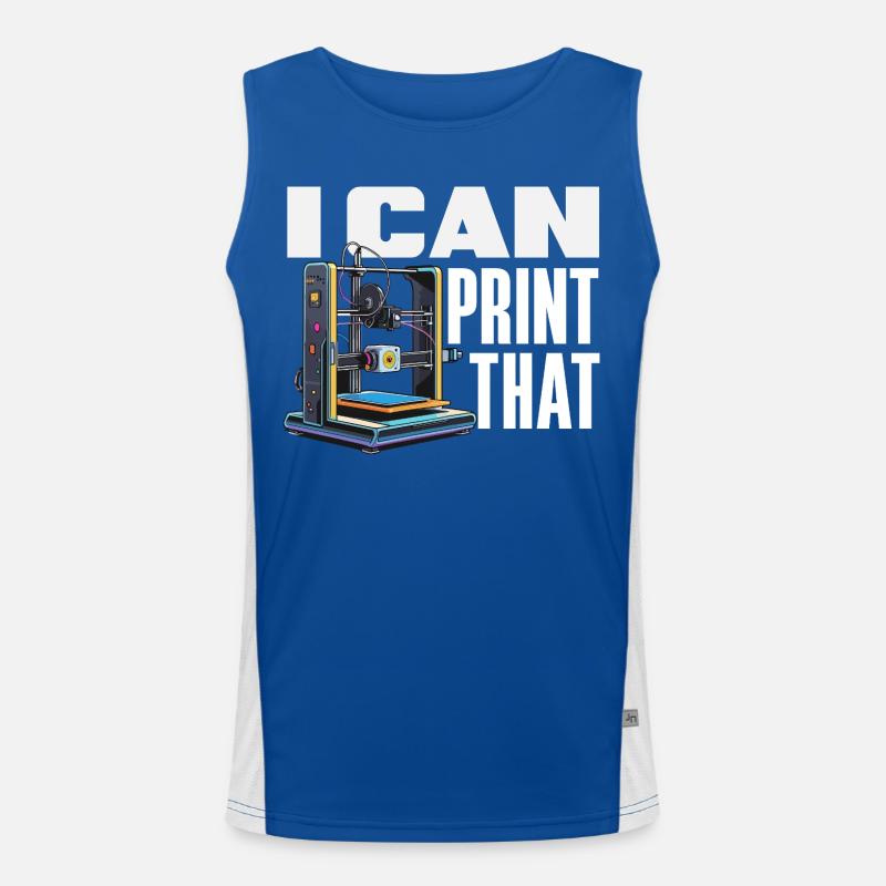 Ich Kann Das Drucken 3D Drucker Maker Lustig Funktionelles Kontrast-Tank Top für Männer 