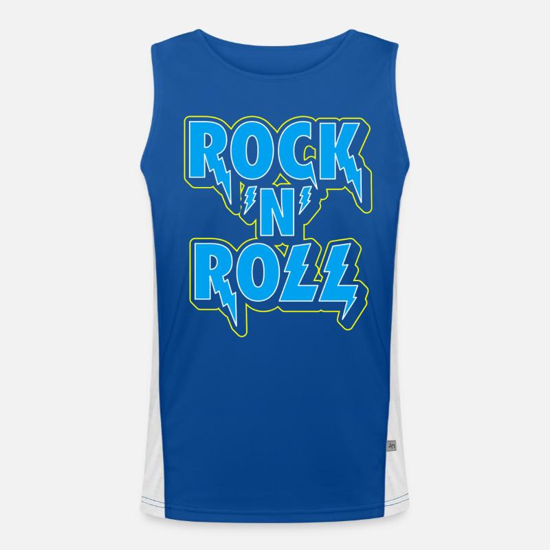Logo typographique 3D Rock 'N' Roll Débardeur respirant contrasté Homme 