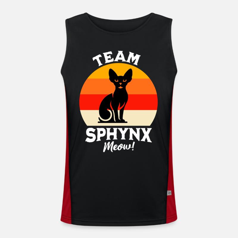 Team Sphynx Cat - Men's Functional Contrast Tank Top  - black/red