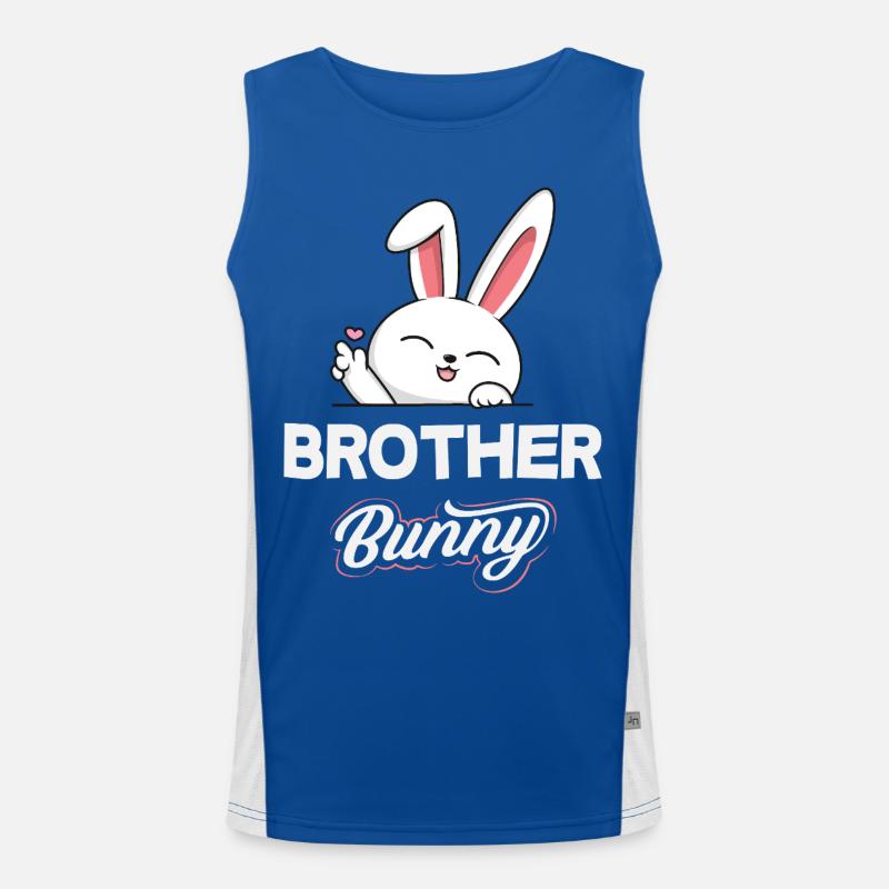 Frohe Ostern Süßer Osterhase Eiersuche Ostereier Funktionelles Kontrast-Tank Top für Männer 