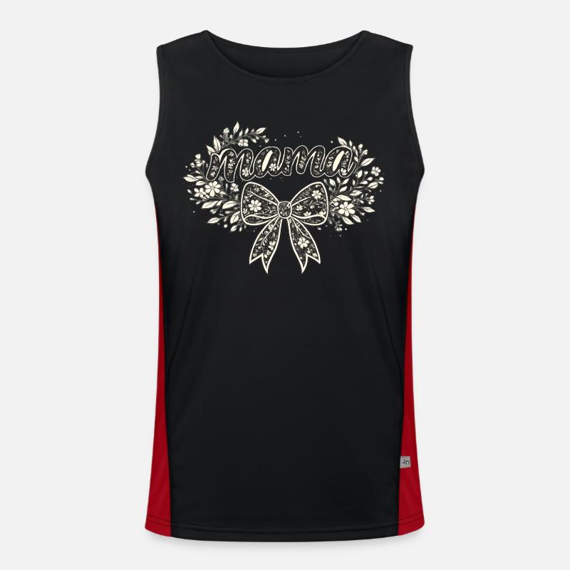 Mom Gift: Retro Mama Visual - Men's Functional Contrast Tank Top - black/red