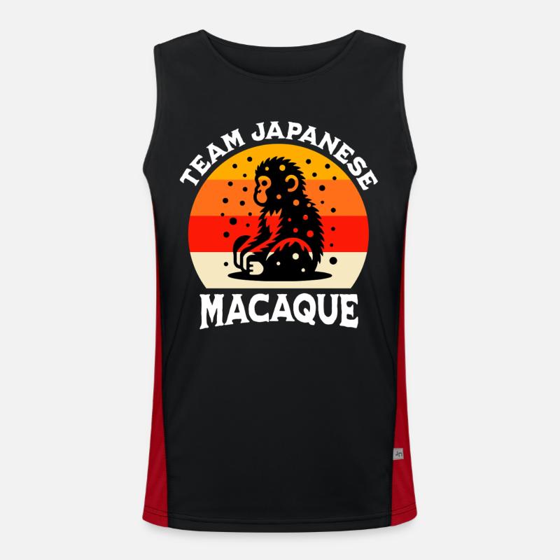 Team Japanese macaque - Men's Functional Contrast Tank Top  - black/red