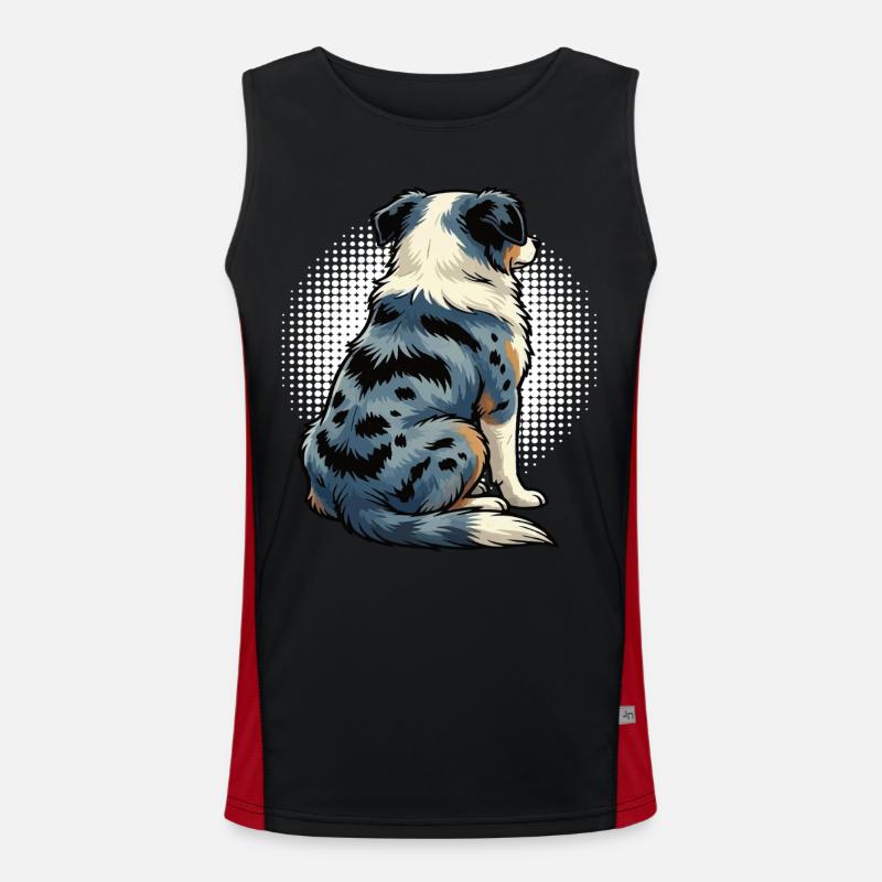 Australian Shepherd Aussie Aussie Owners Aussies - Men's Functional Contrast Tank Top - black/red