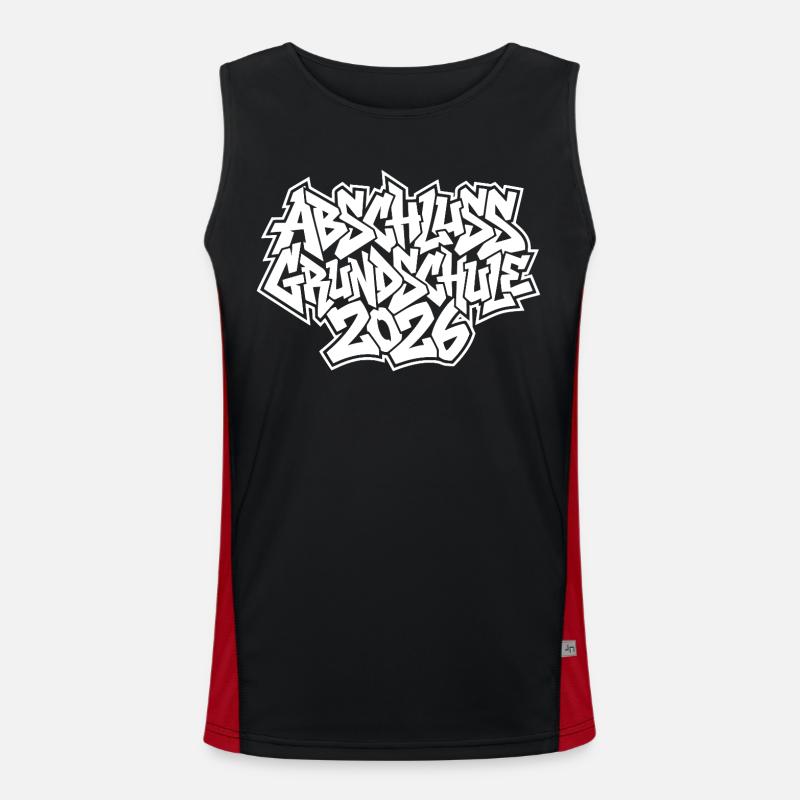 Elementary School Graduation 2026 Graffiti - Men's Functional Contrast Tank Top - black/red